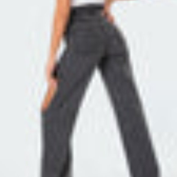 Edikted Wide Leg High waisted Black Jeans - Picture 2 of 3
